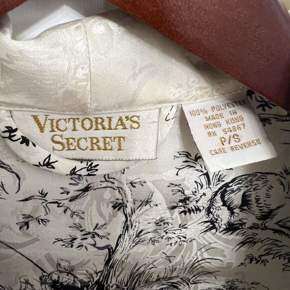 Vintage Gold Label VICTORIA SECRET Kimono Robe Shoulder Pads Renaissance Sz P/S - Picture 12 of 12